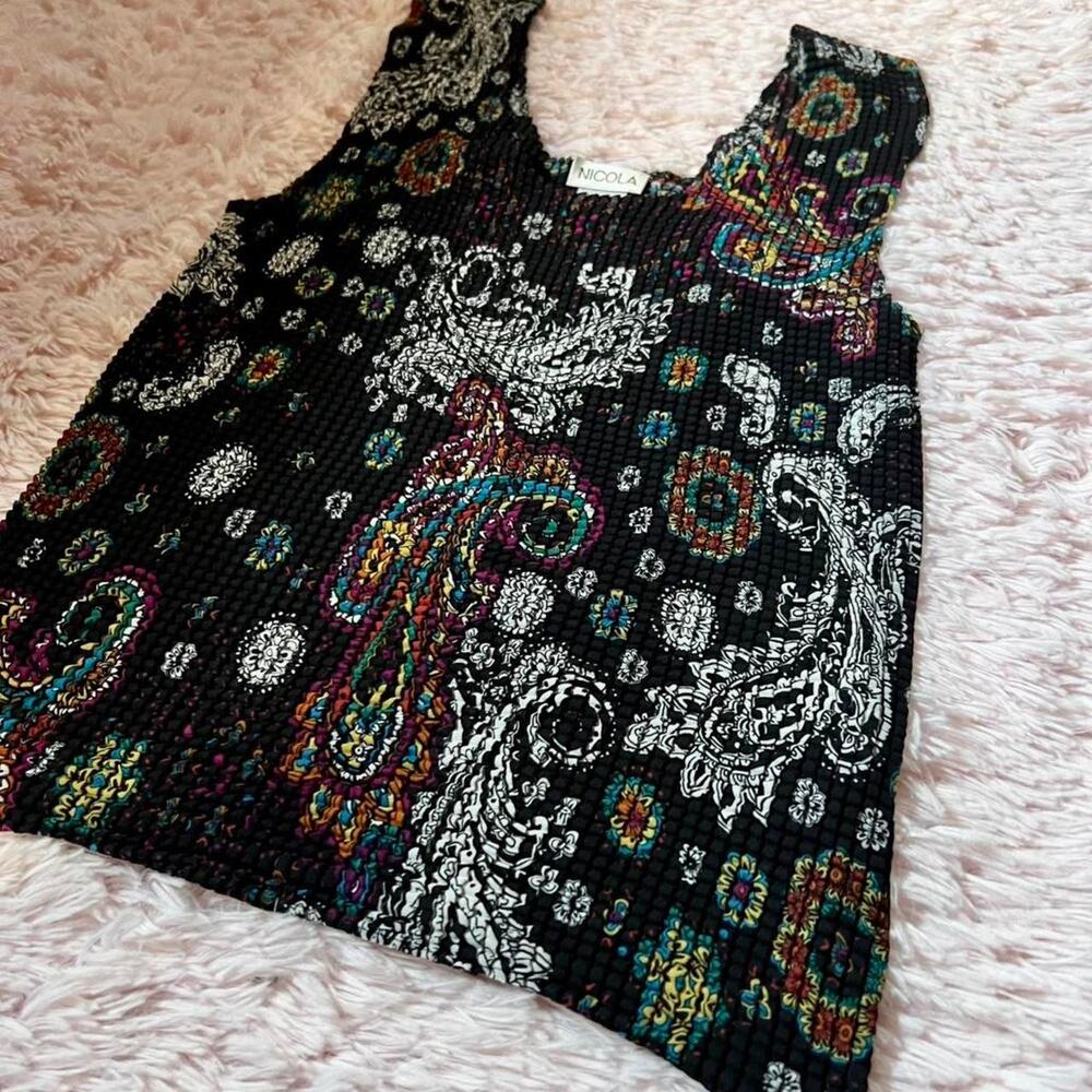 Bobo Rainbow Paisley Indie Professional Unique Tank‎ Popcorn Texture Stretch - Picture 3 of 5